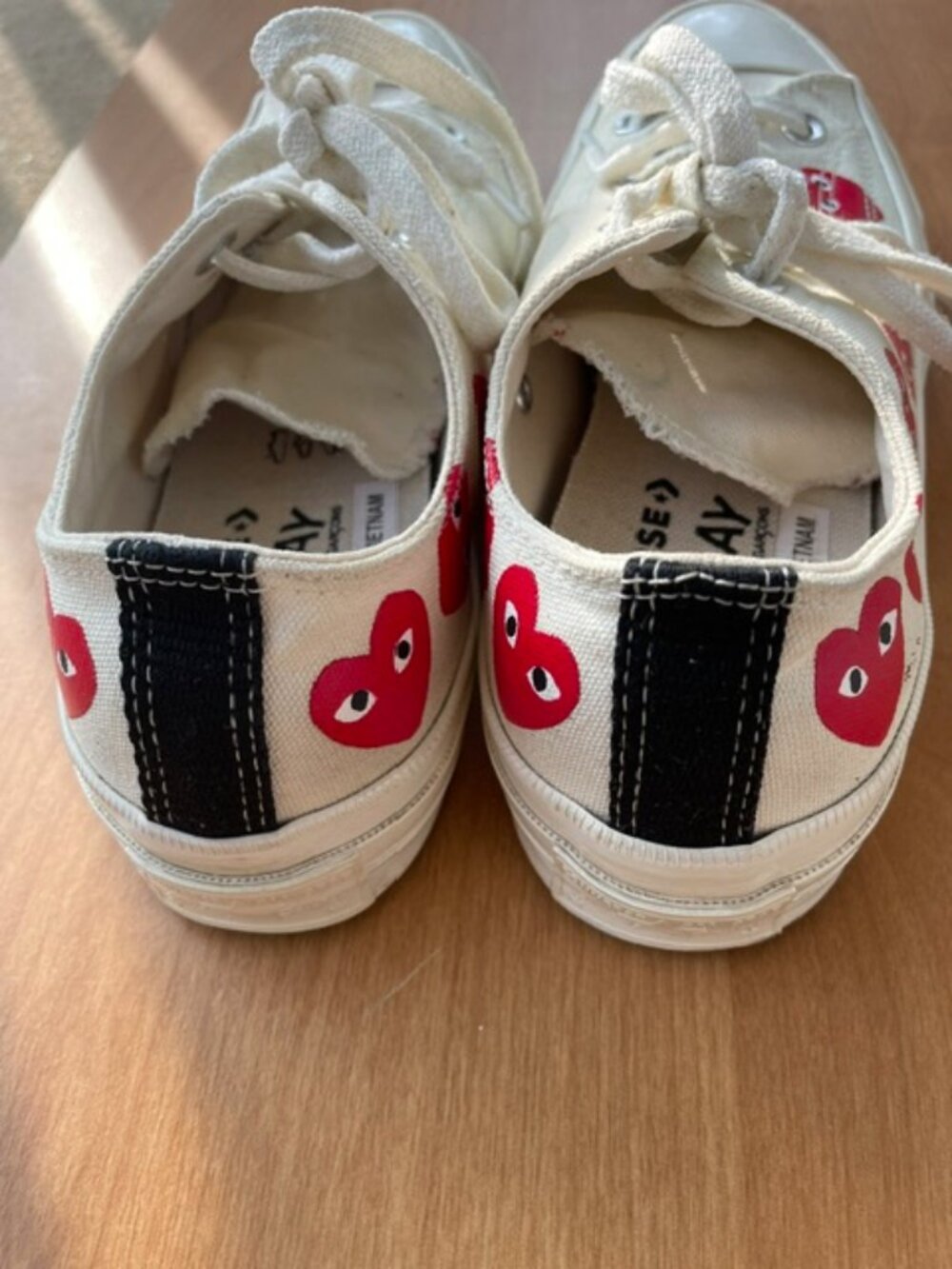 Converse x Comme des Garcons PLAY 70 Low Multi Heart - White/Red Men 7 WMN 9 - Picture 3 of 8